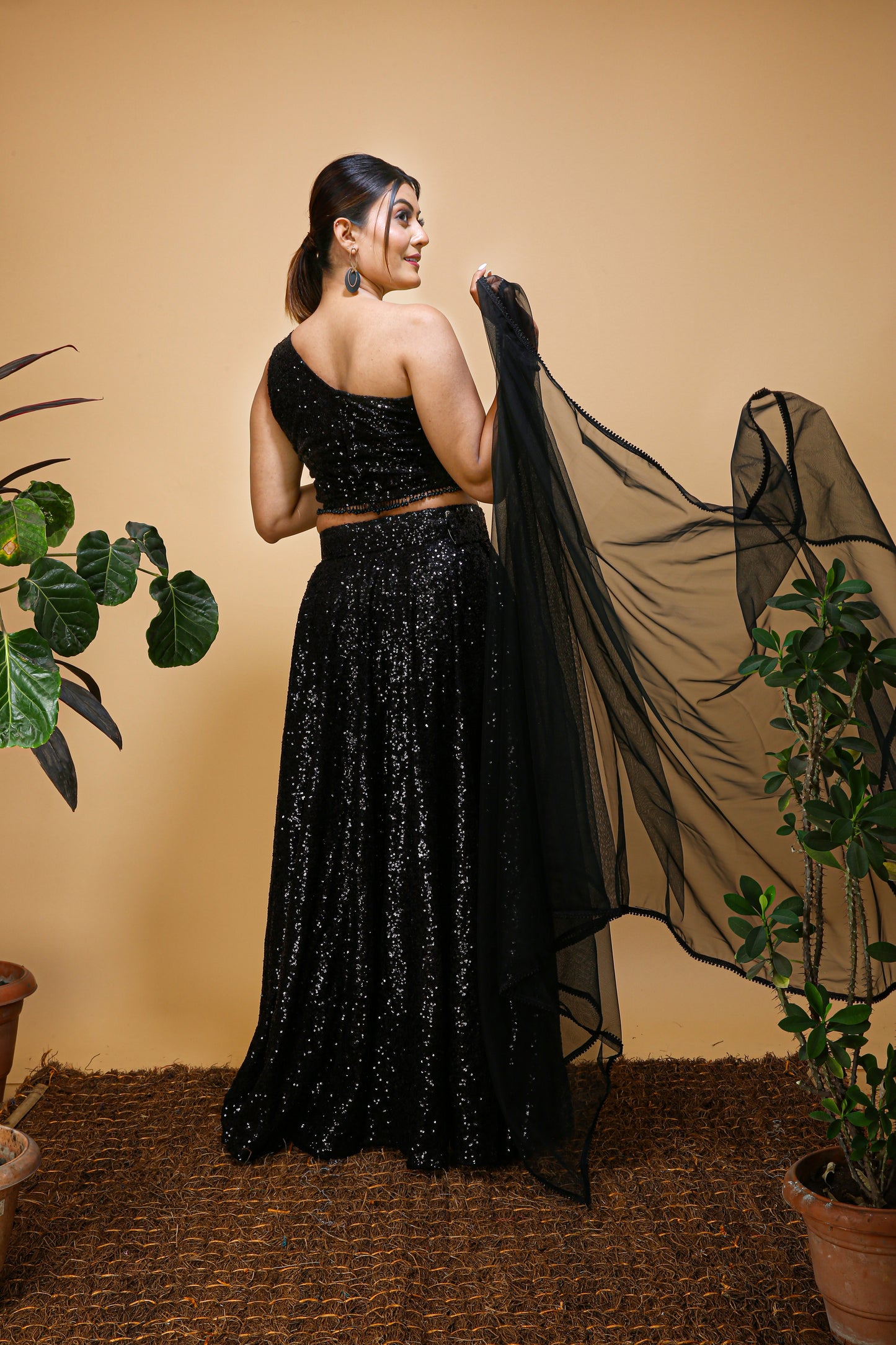 Black Party wear Lehenga for women