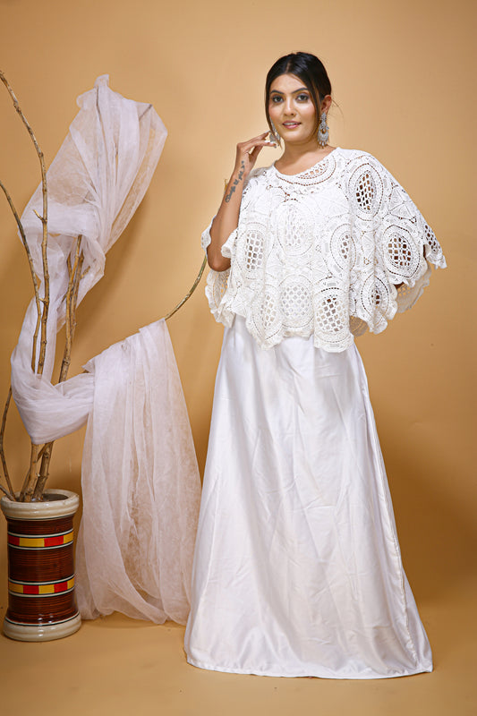Bridal lace cape, bride shawl with lace , lace shrug chic Capelet wedding cover