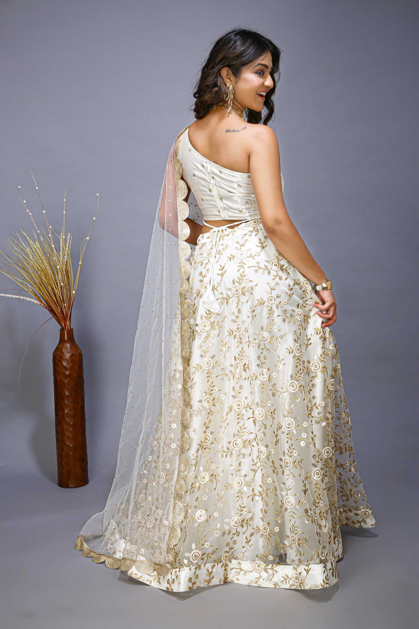 One Shoulder Slit lehenga choli