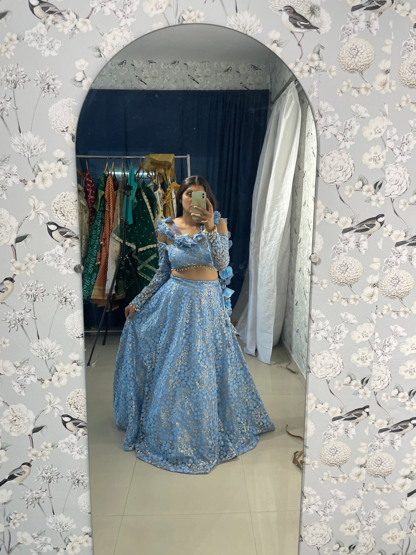 Skyblue Lucknowy lehenga