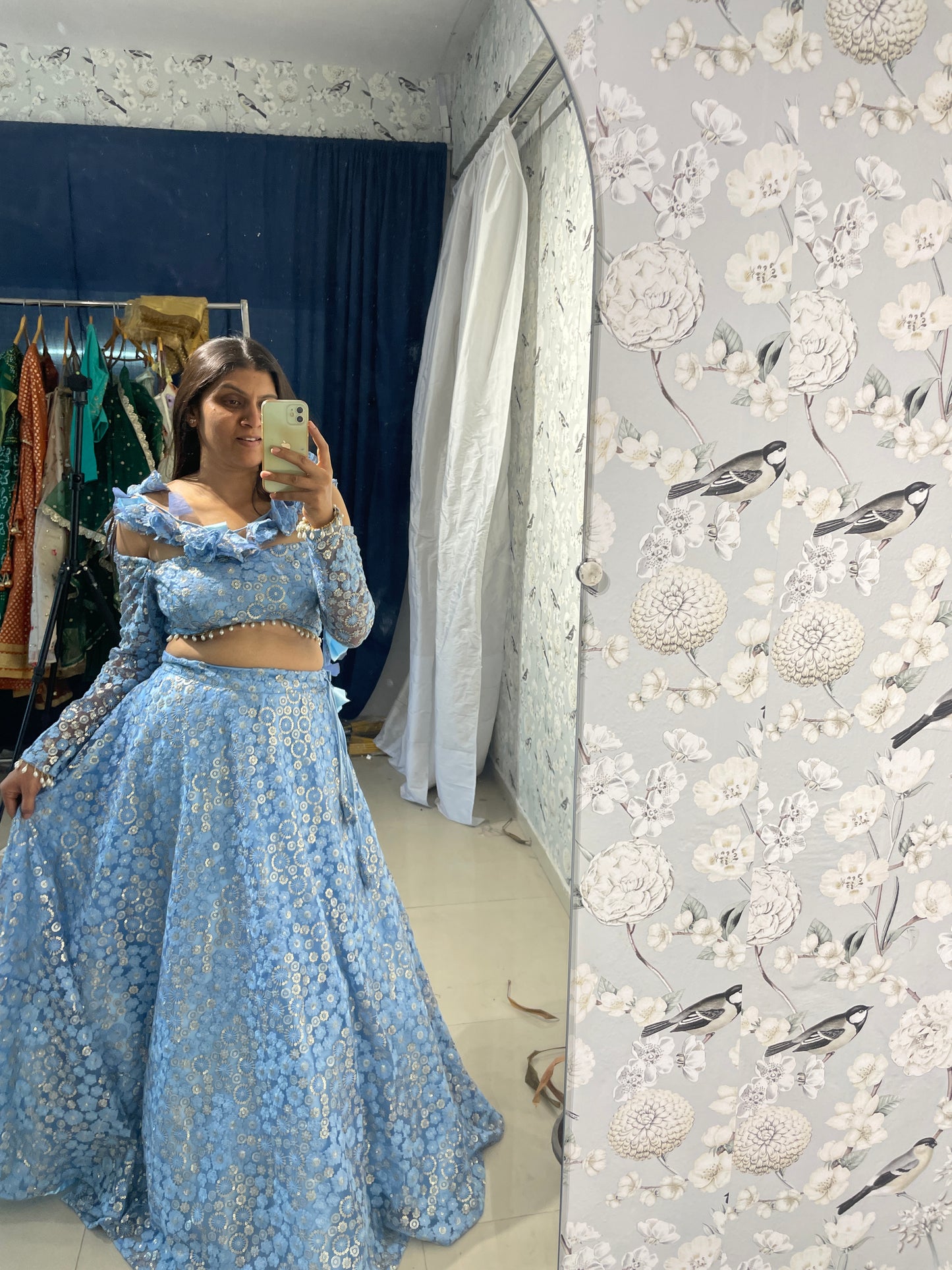 Skyblue Lucknowy lehenga