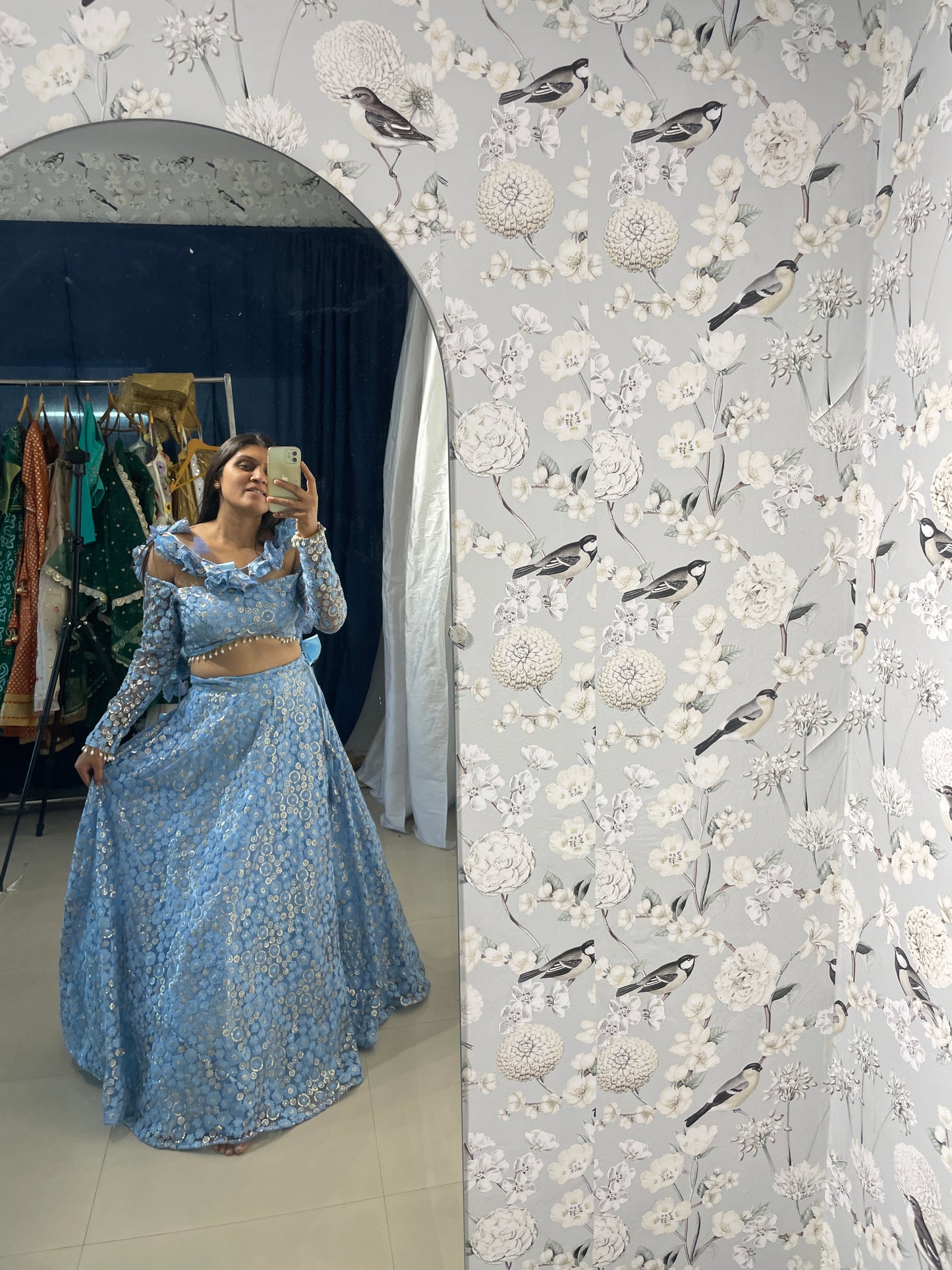 Skyblue Lucknowy lehenga