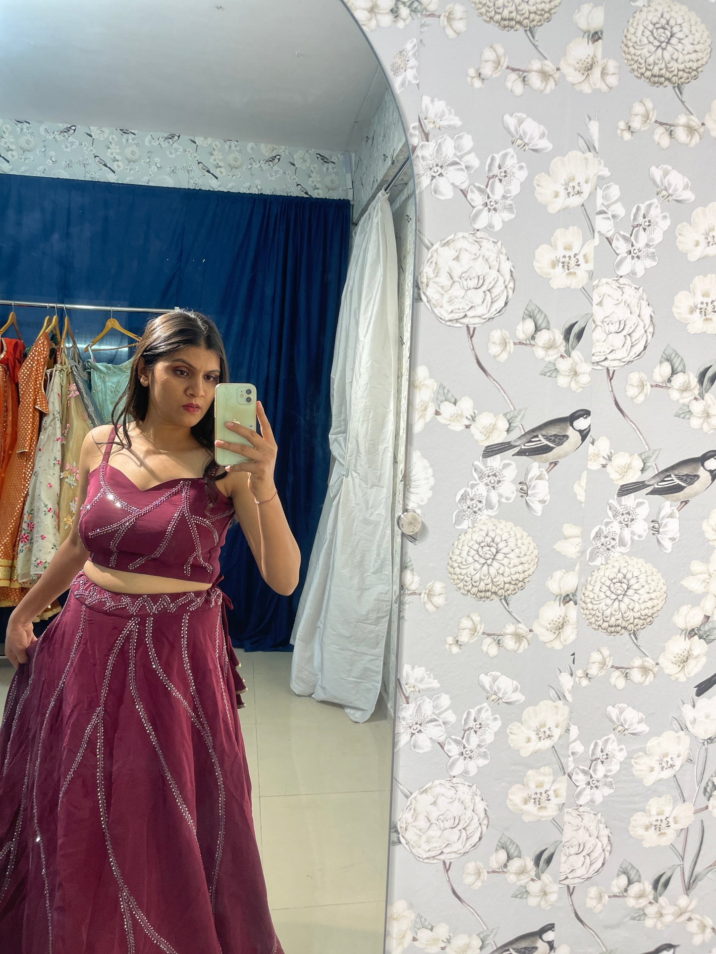 Wine color exclusive lehenga choli