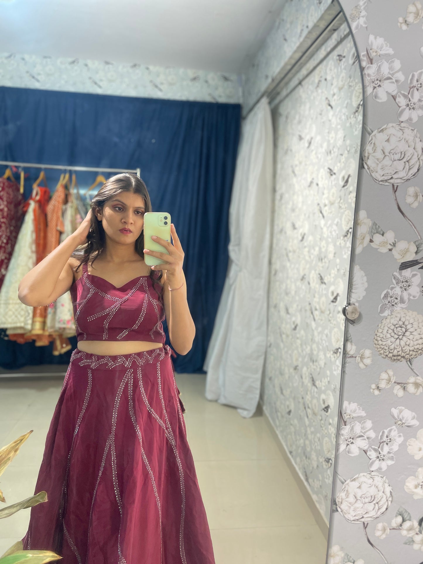 Wine color exclusive lehenga choli