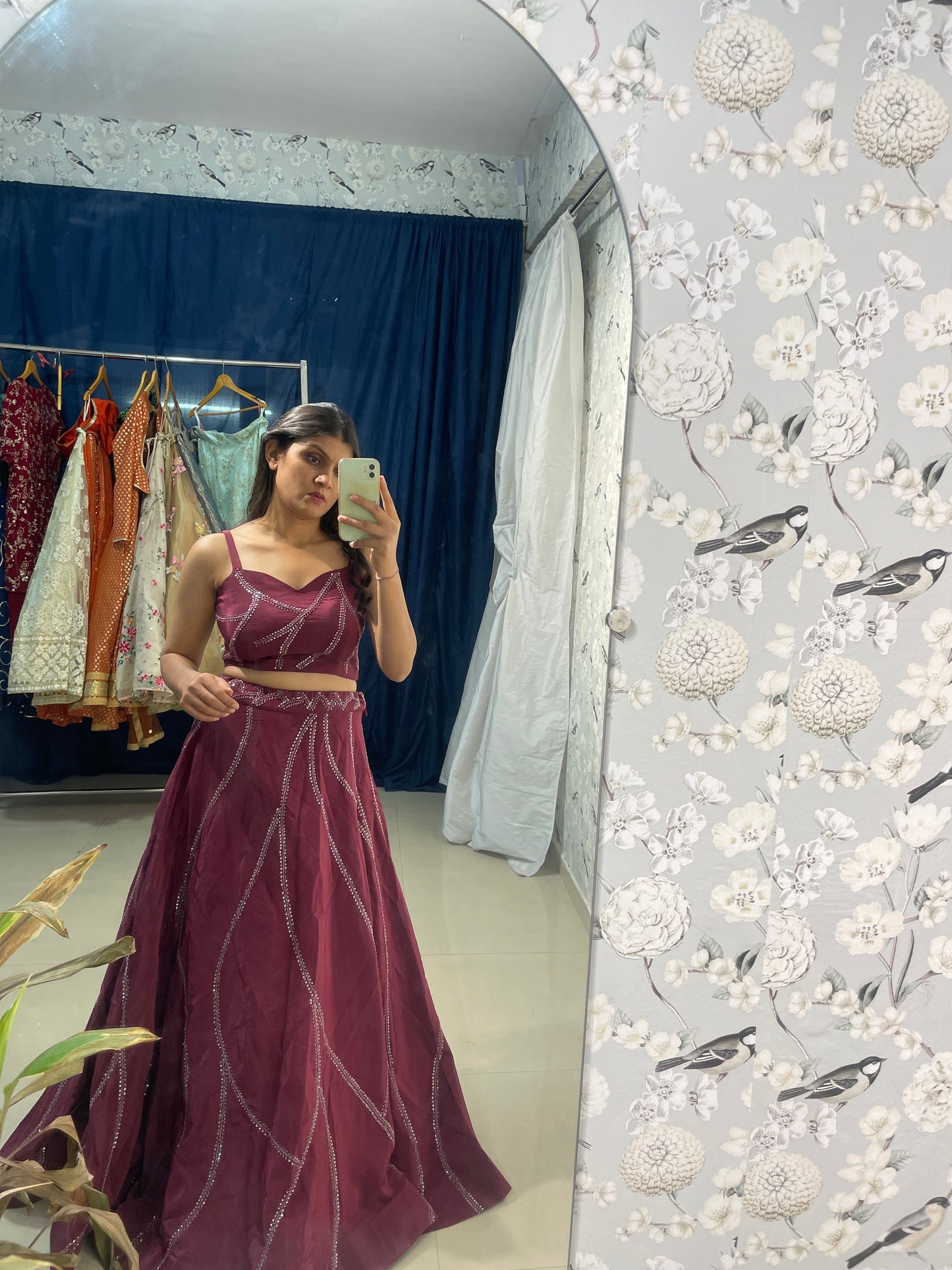 Wine color exclusive lehenga choli