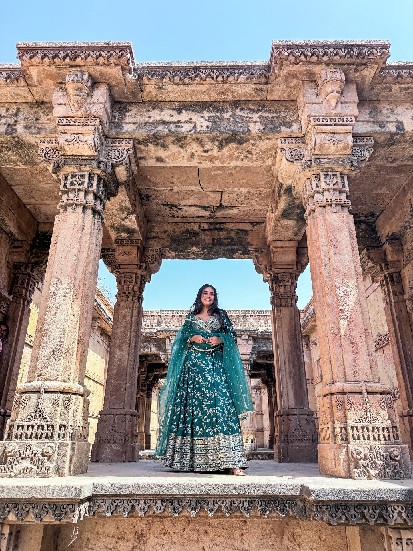 EMERALD GREEN BANARASI GOWN