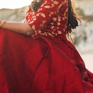 Red Designer gown lengha lehenga Indian ethnic traditional wear Indian Suit Chania choli Party wear Pink dress Wedding wear Function 1