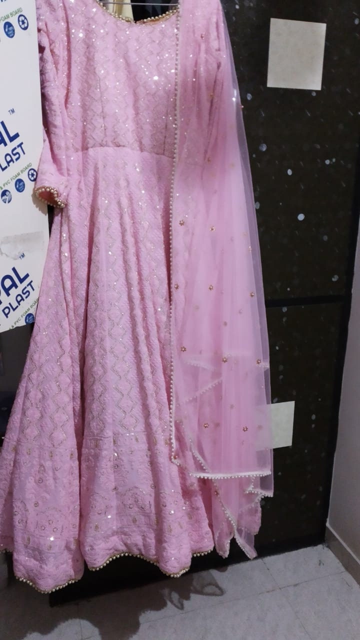 Pink designer gown lengha lehenga Indian ethnic traditional wear Indian Suit Chania choli Party wear Yellow dress Wedding wear Function 1