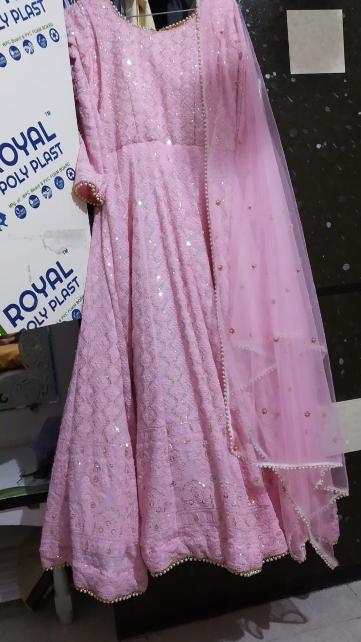 Pink designer gown lengha lehenga Indian ethnic traditional wear Indian Suit Chania choli Party wear Yellow dress Wedding wear Function 1