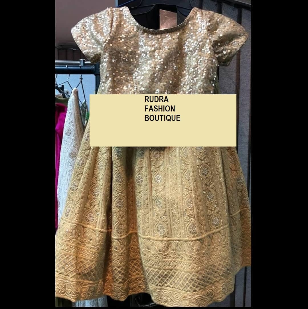 Golden Chikankari Pure Georgette hand Embroidered Lucknowi Chikan Lehenga Indian Handmade Chikankari Dyable Premium lehenga Lenga for women