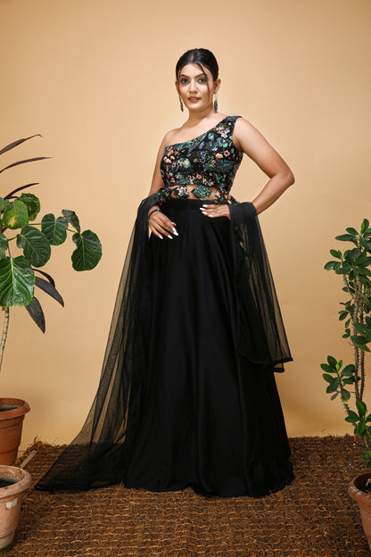 Black Readymade Choli Fully Stiched Blouse Bridesmaid Reception Apparel Fashion Ethnic Exclusive Designer