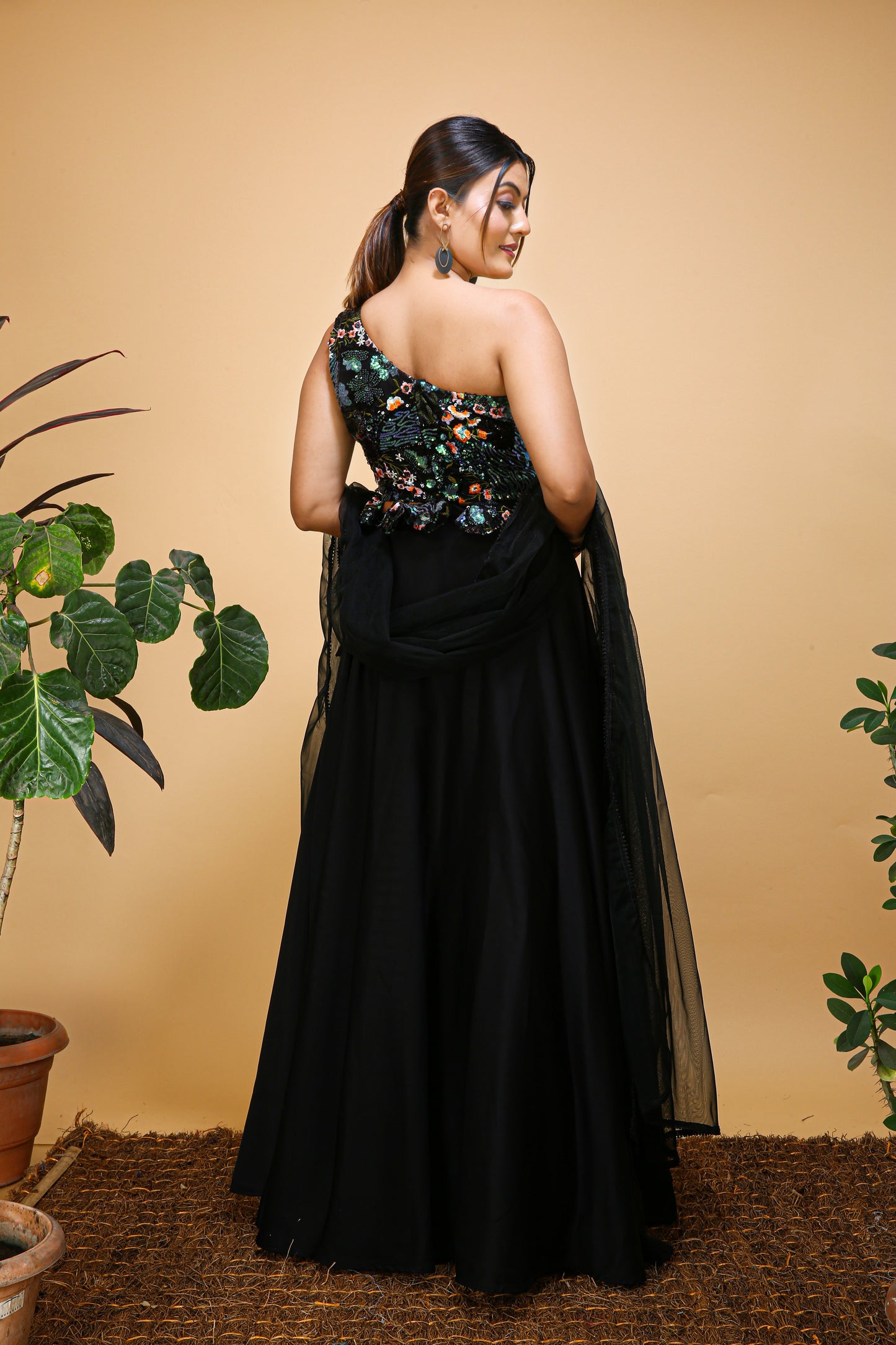 Black Readymade Choli Fully Stiched Blouse Bridesmaid Reception Apparel Fashion Ethnic Exclusive Designer