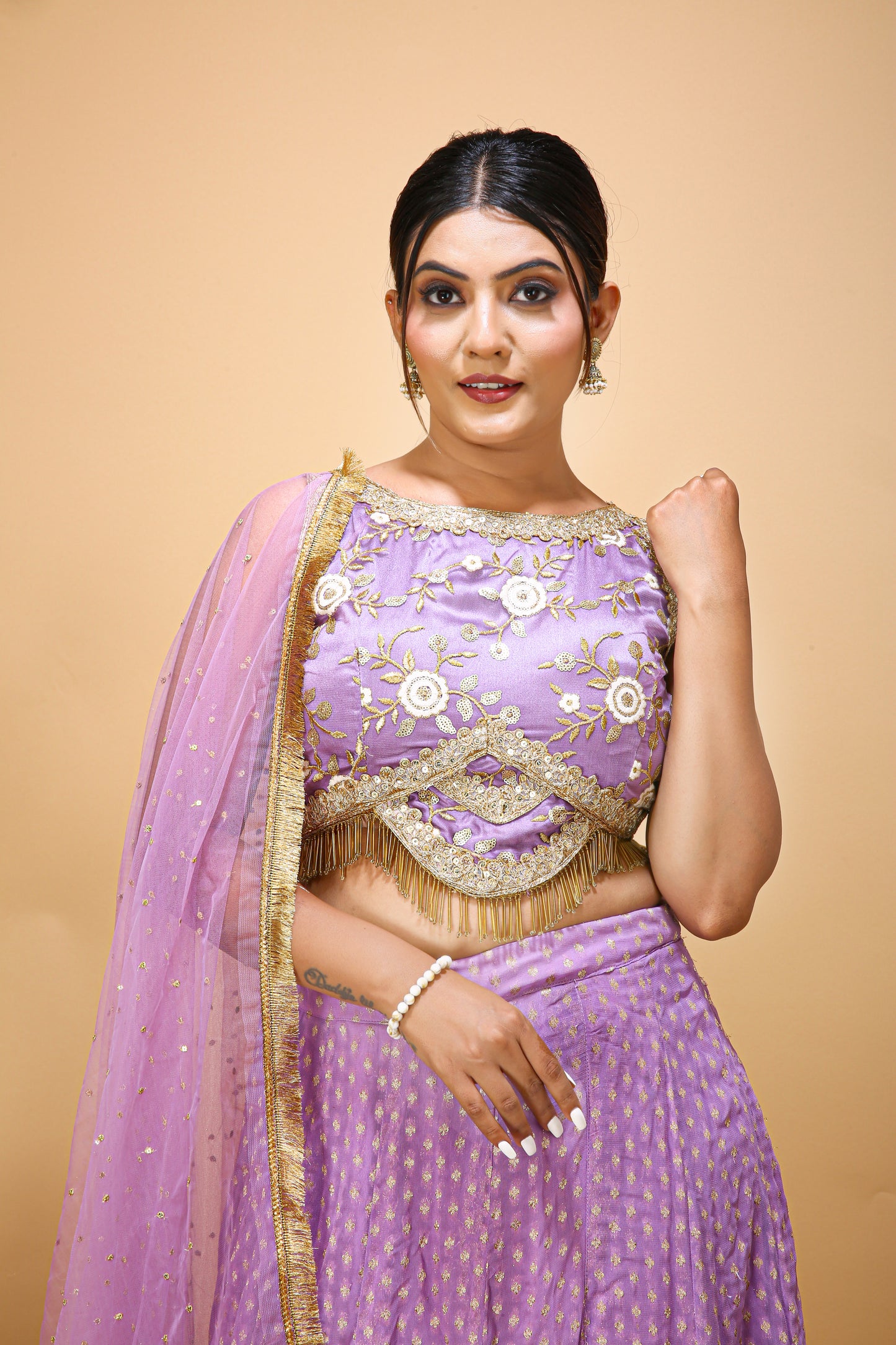 Mesmerizing Lavender Georgette Lehenga Choli