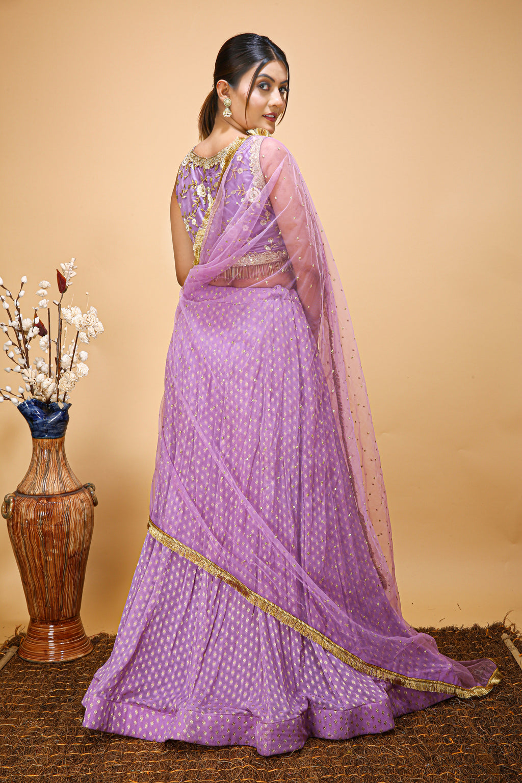 Mesmerizing Lavender Georgette Lehenga Choli