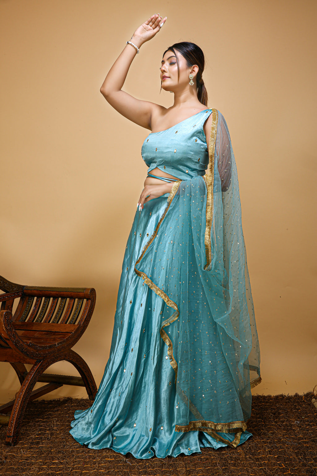 Wedding Party wear Indian Designer Mirror Lehenga choli