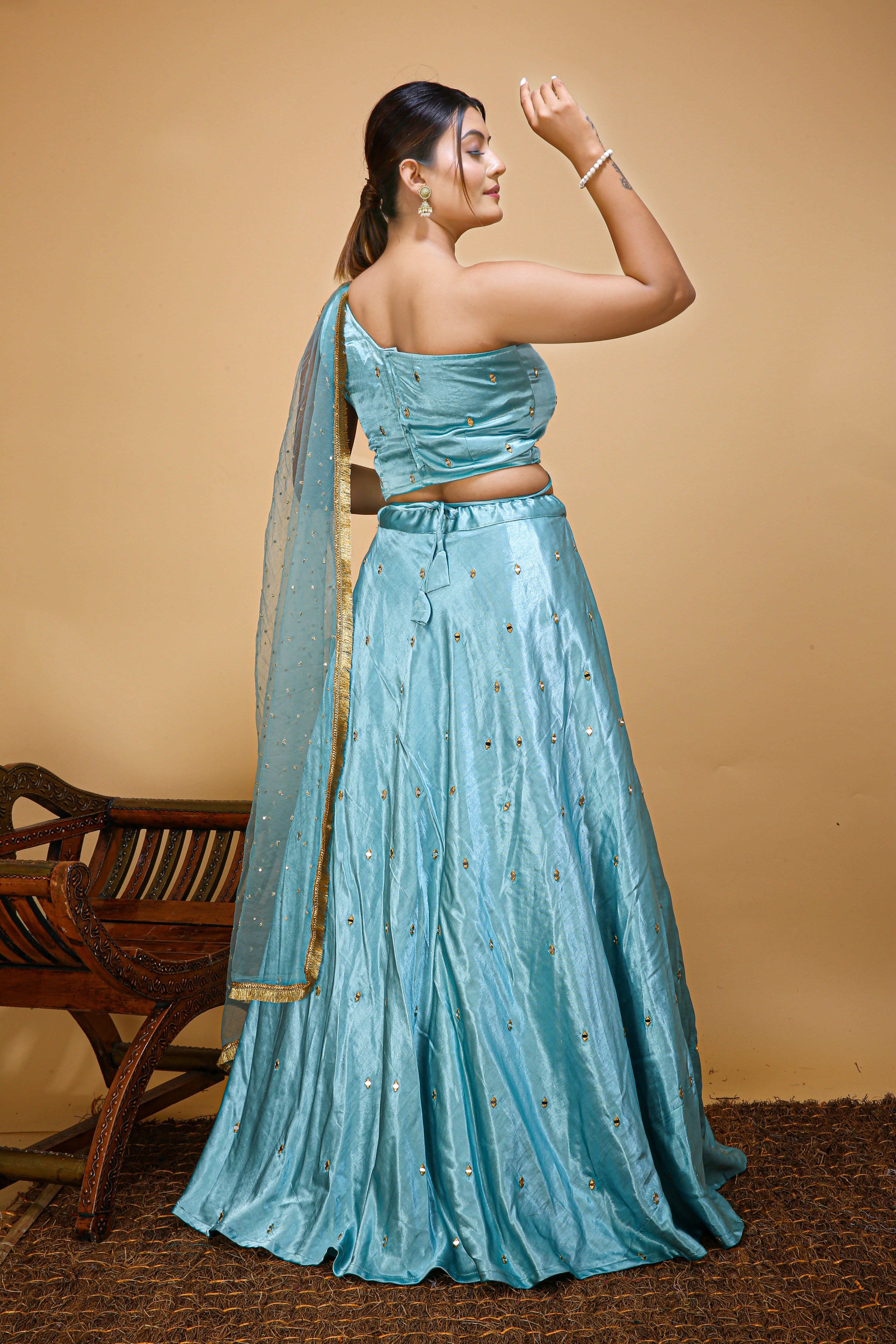 Wedding Party wear Indian Designer Mirror Lehenga choli