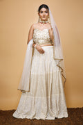 Off White Hand Embroidered Bridal Lehenga Set