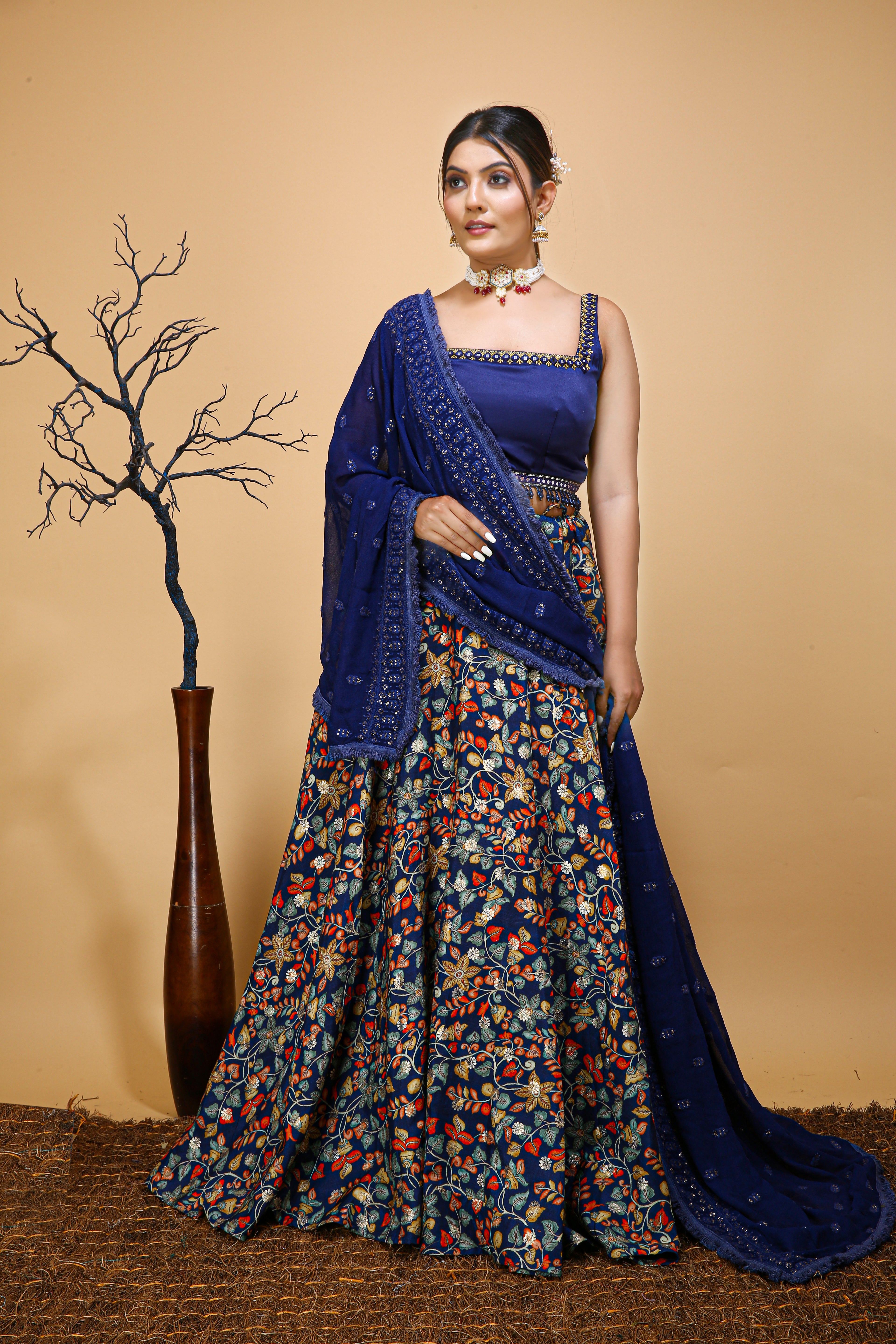 Blue Designer Party wear Ghagra Choli