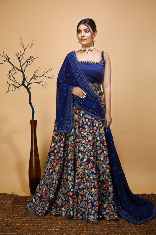 Blue Designer Party wear Ghagra Choli