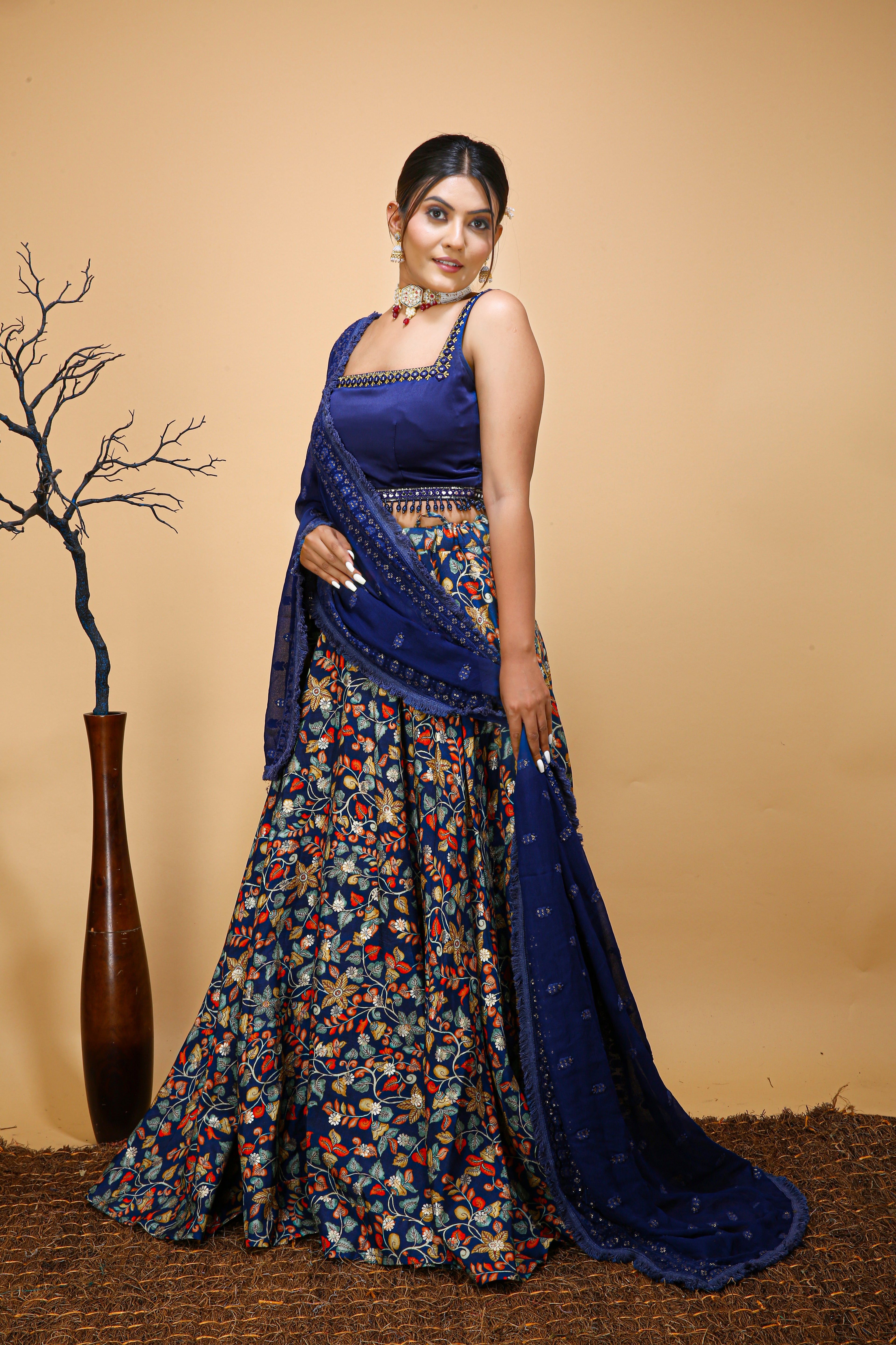 Blue Designer Party wear Ghagra Choli