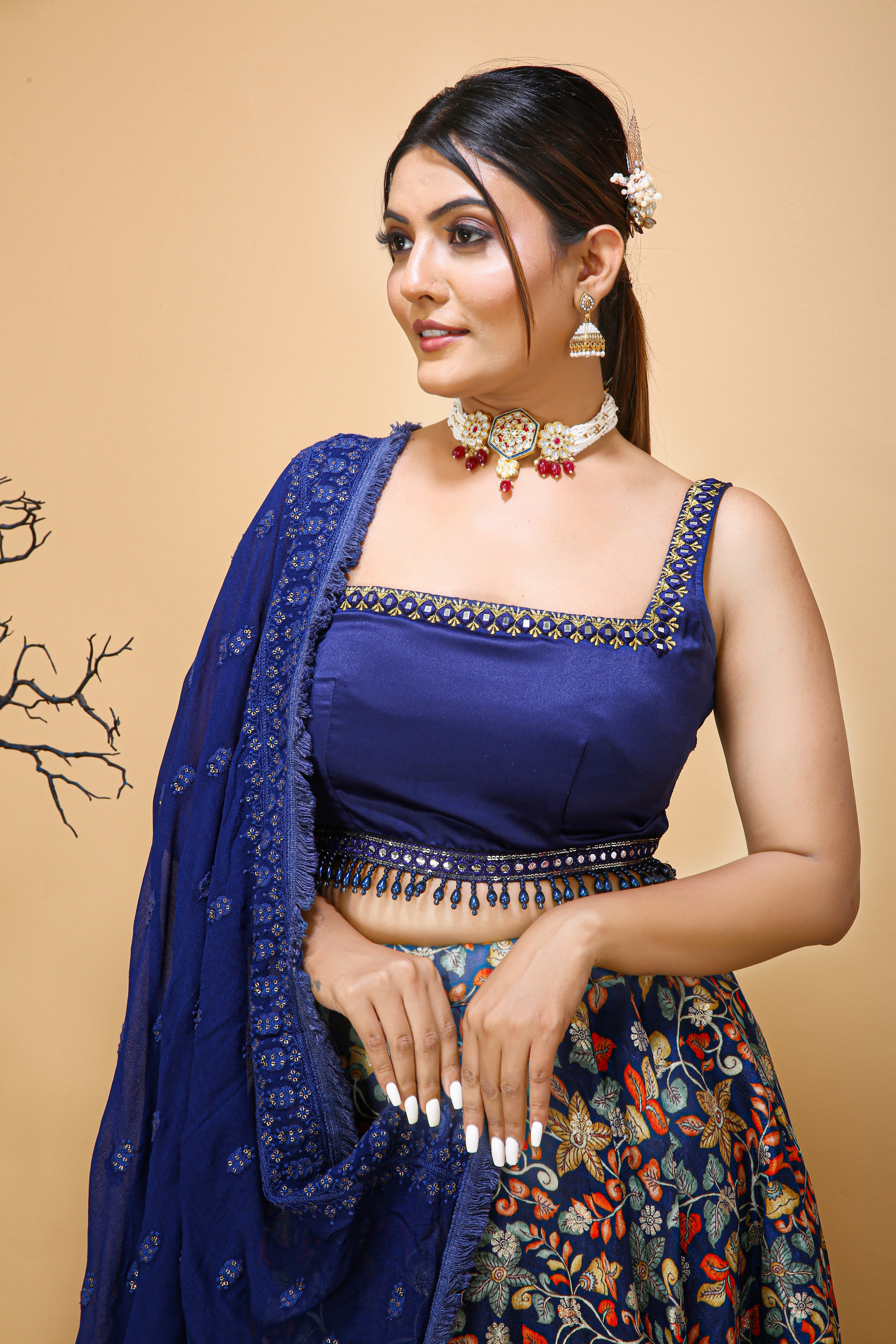 Blue Designer Party wear Ghagra Choli