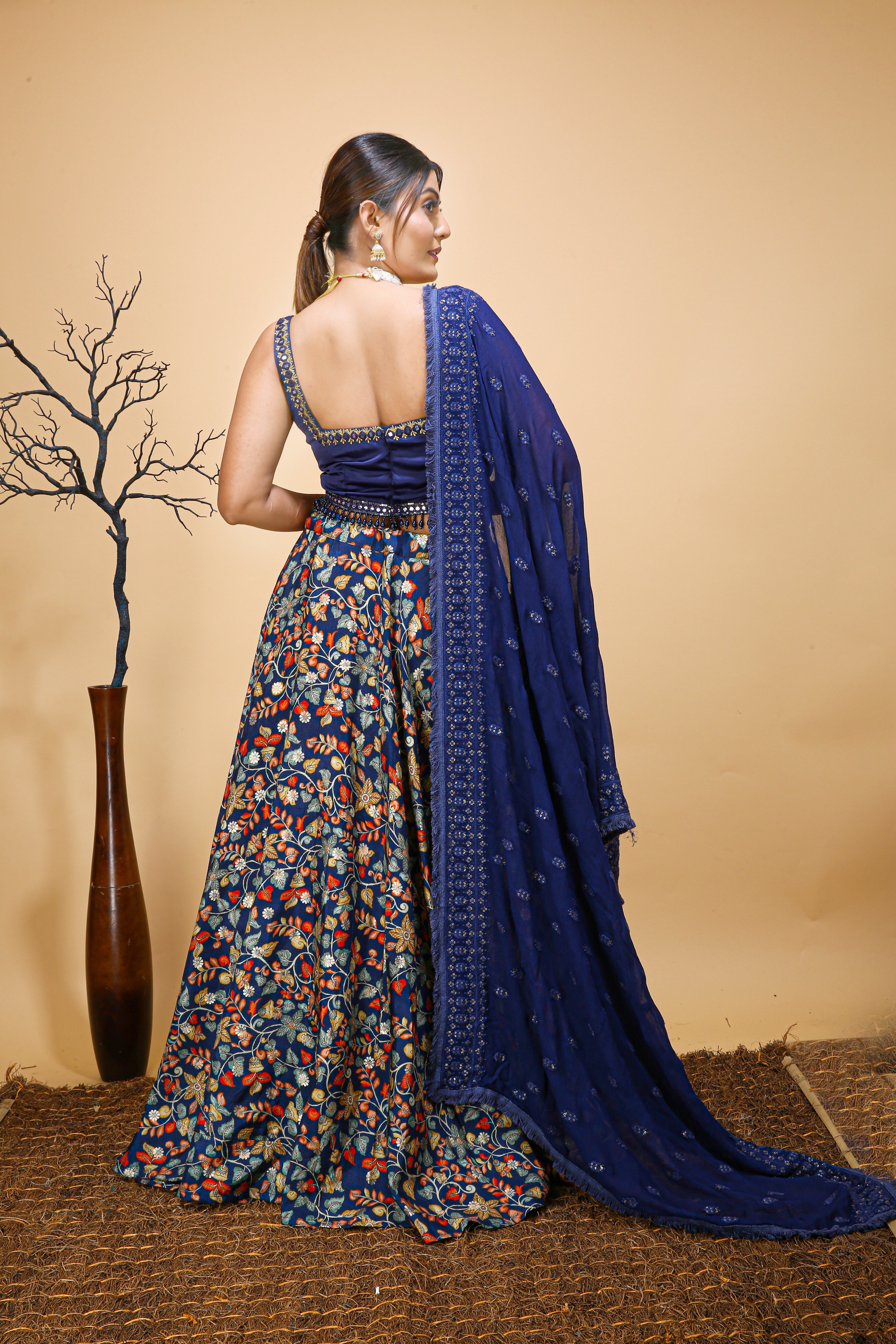 Blue Designer Party wear Ghagra Choli