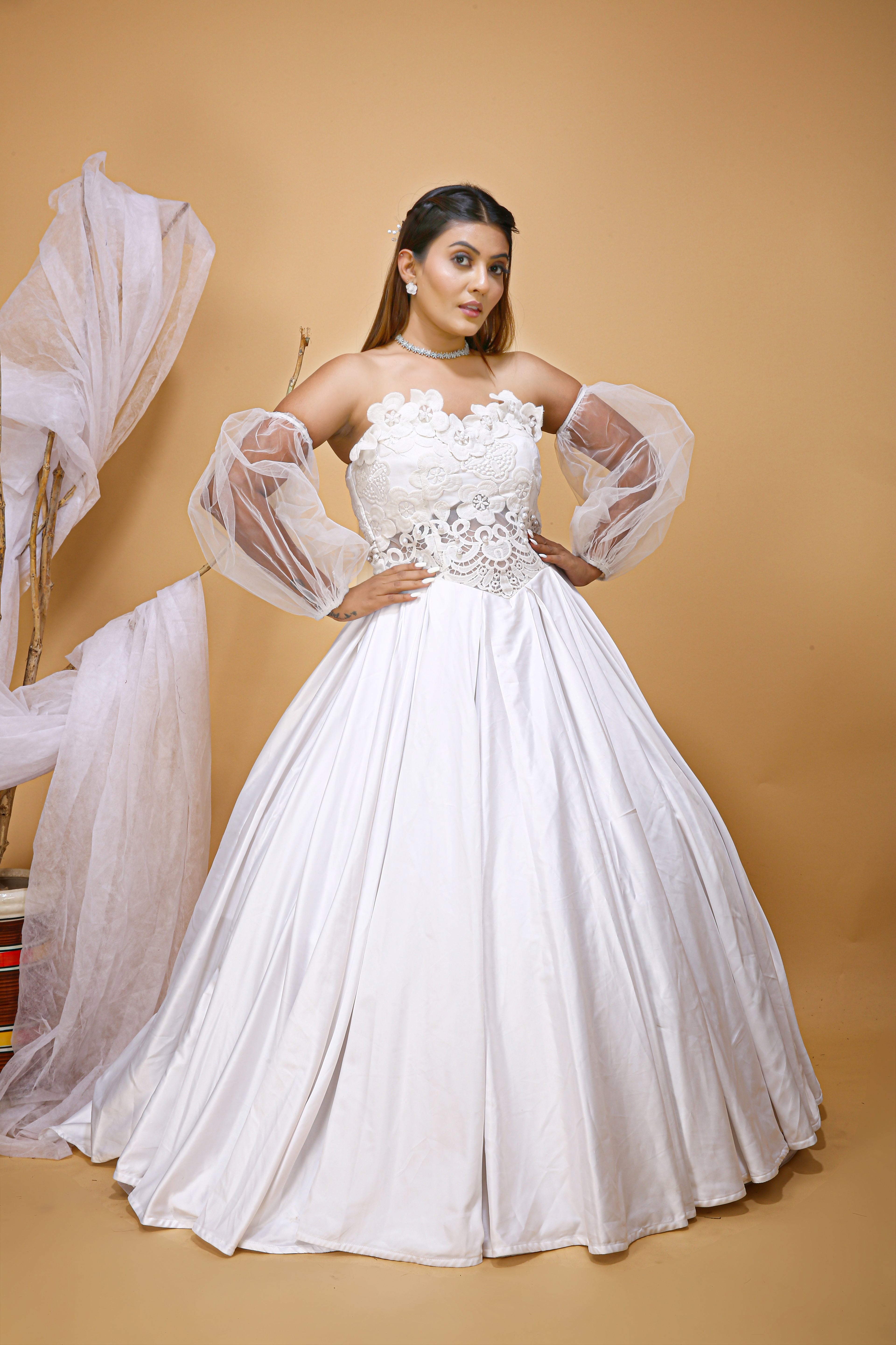 Sweetheart Wedding Dress With 3D Flowers