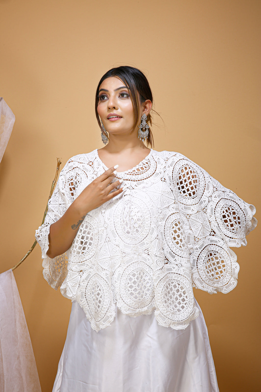 Bridal lace cape