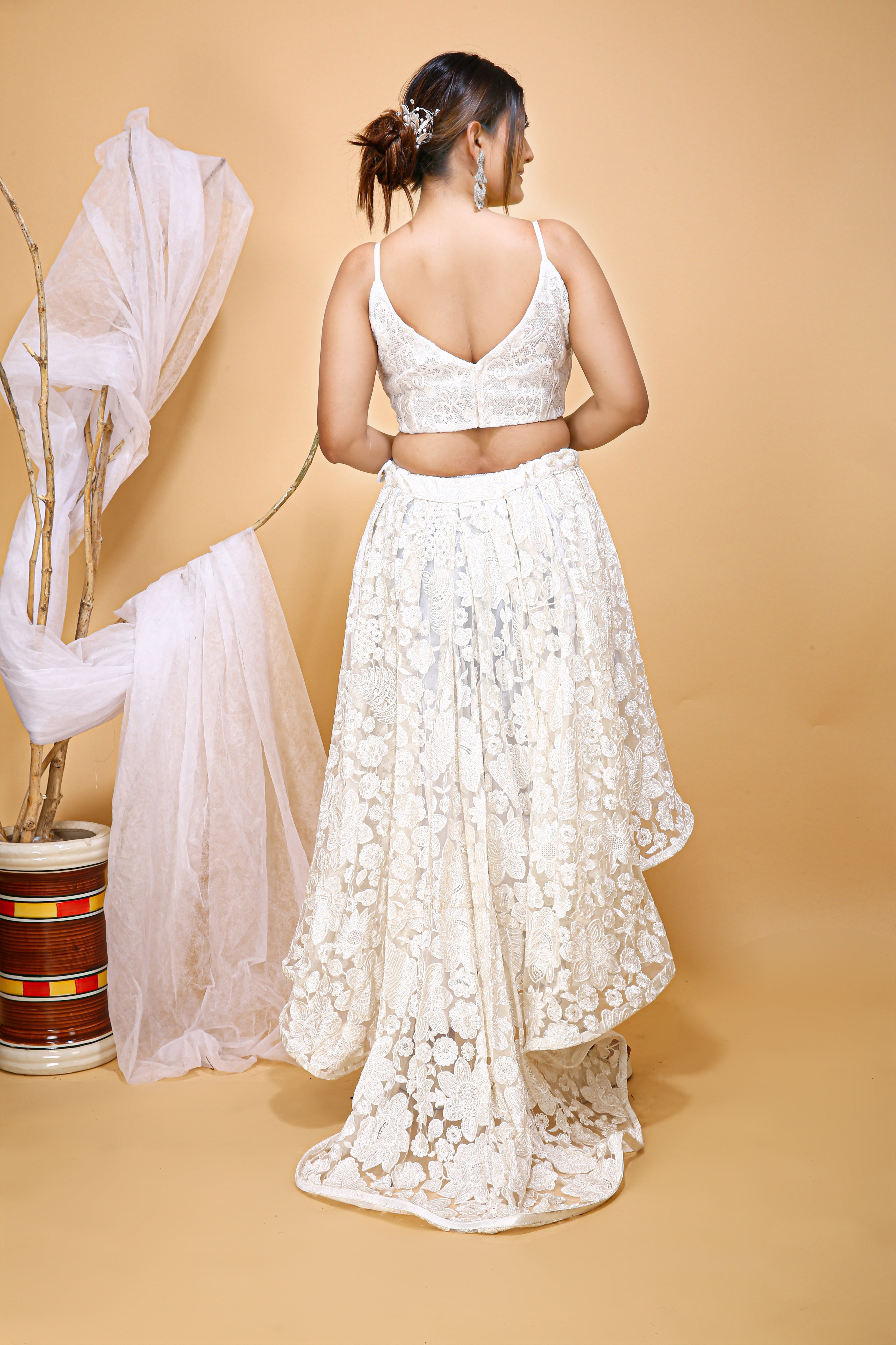 High Low Ivory Skirt