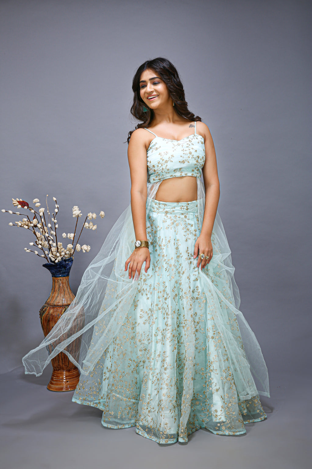 Beautiful Embroidered made lehenga choli with Sequence work - full view