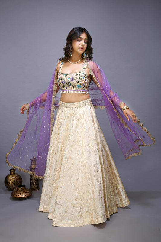 Lavender Exclusive Wedding Party Wear Designer Choli