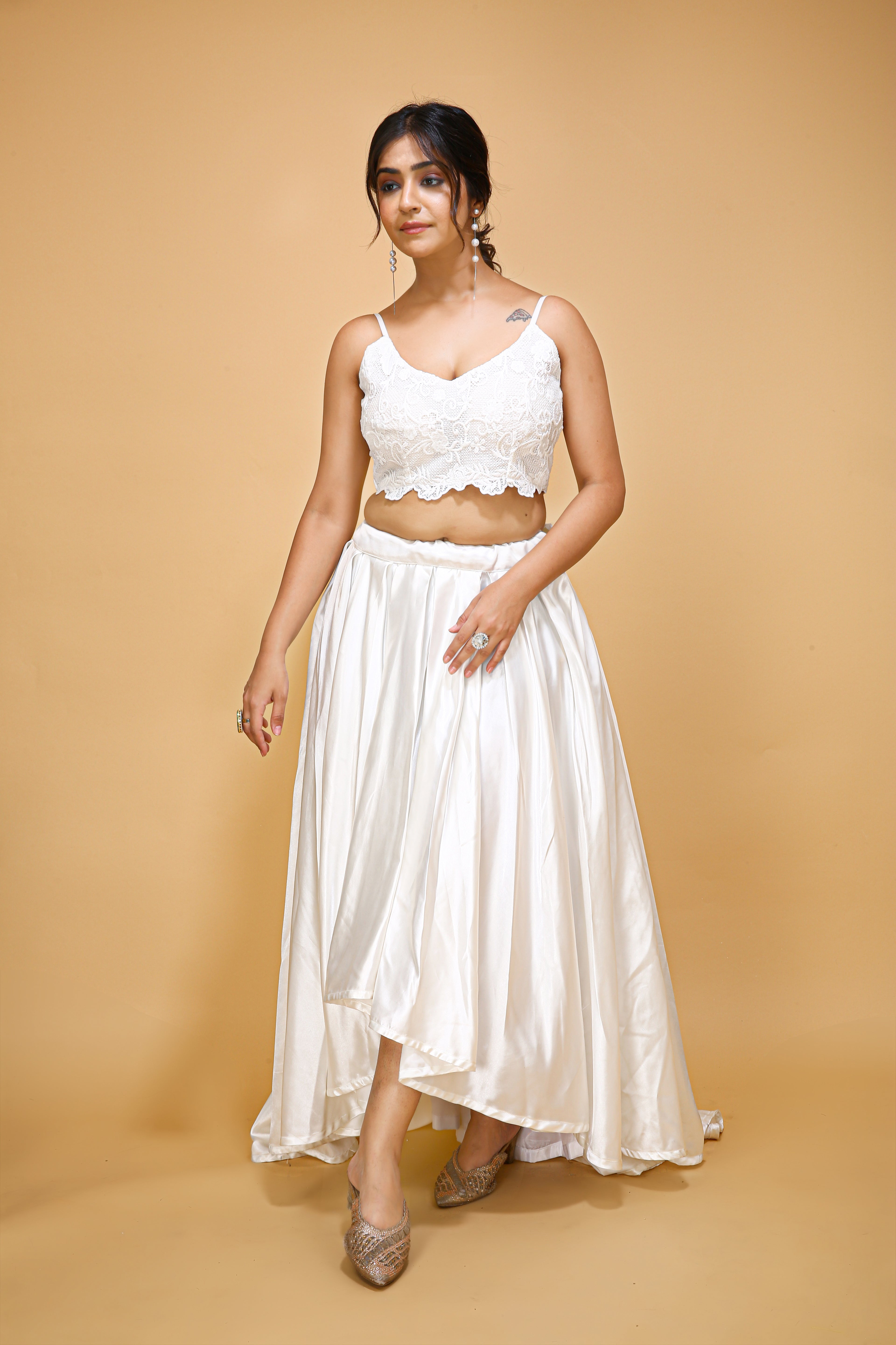 High Low Ivory Skirt