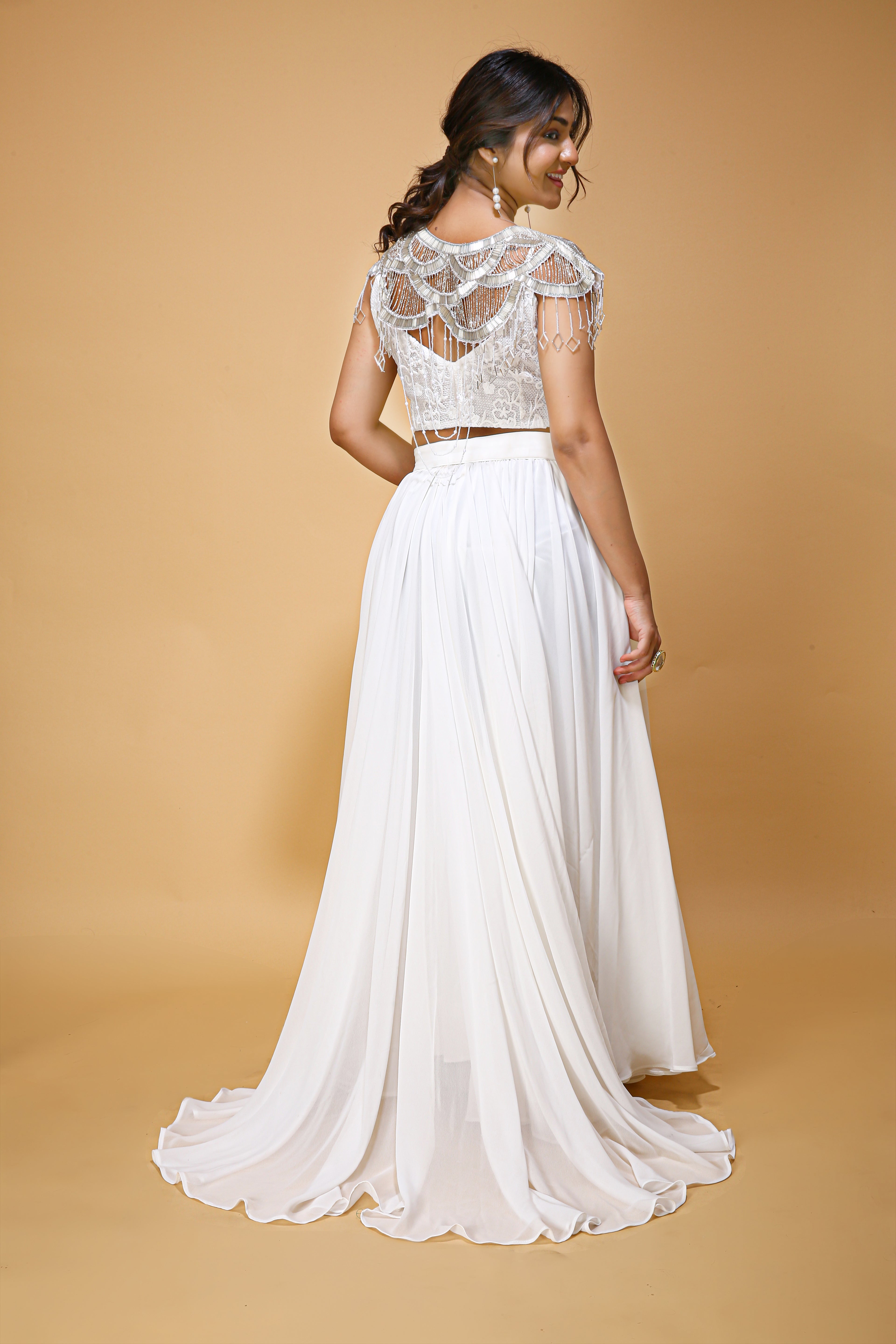 High Low Ivory Skirt