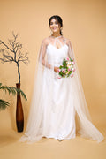 White Cape Wedding Dress Cover Up