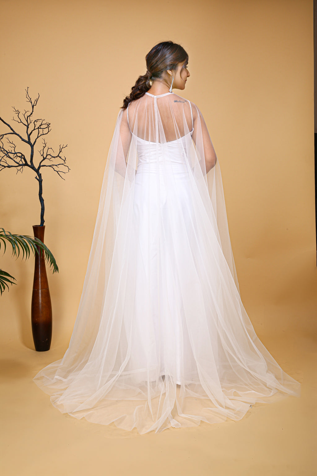 White Cape Wedding Dress Cover Up