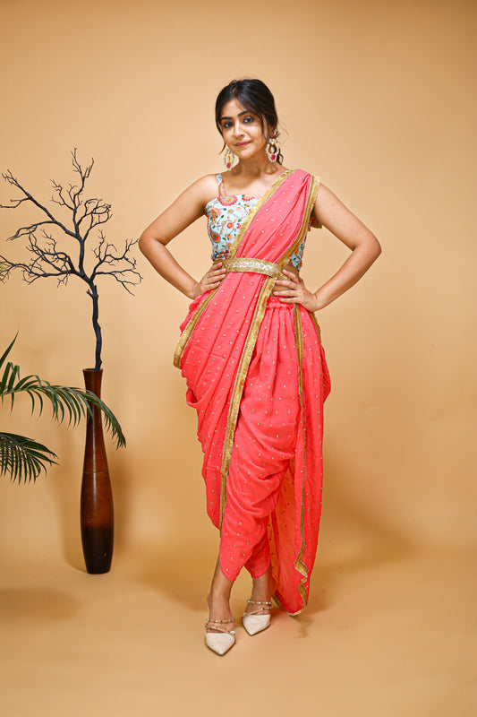 Dhoti Style Saree