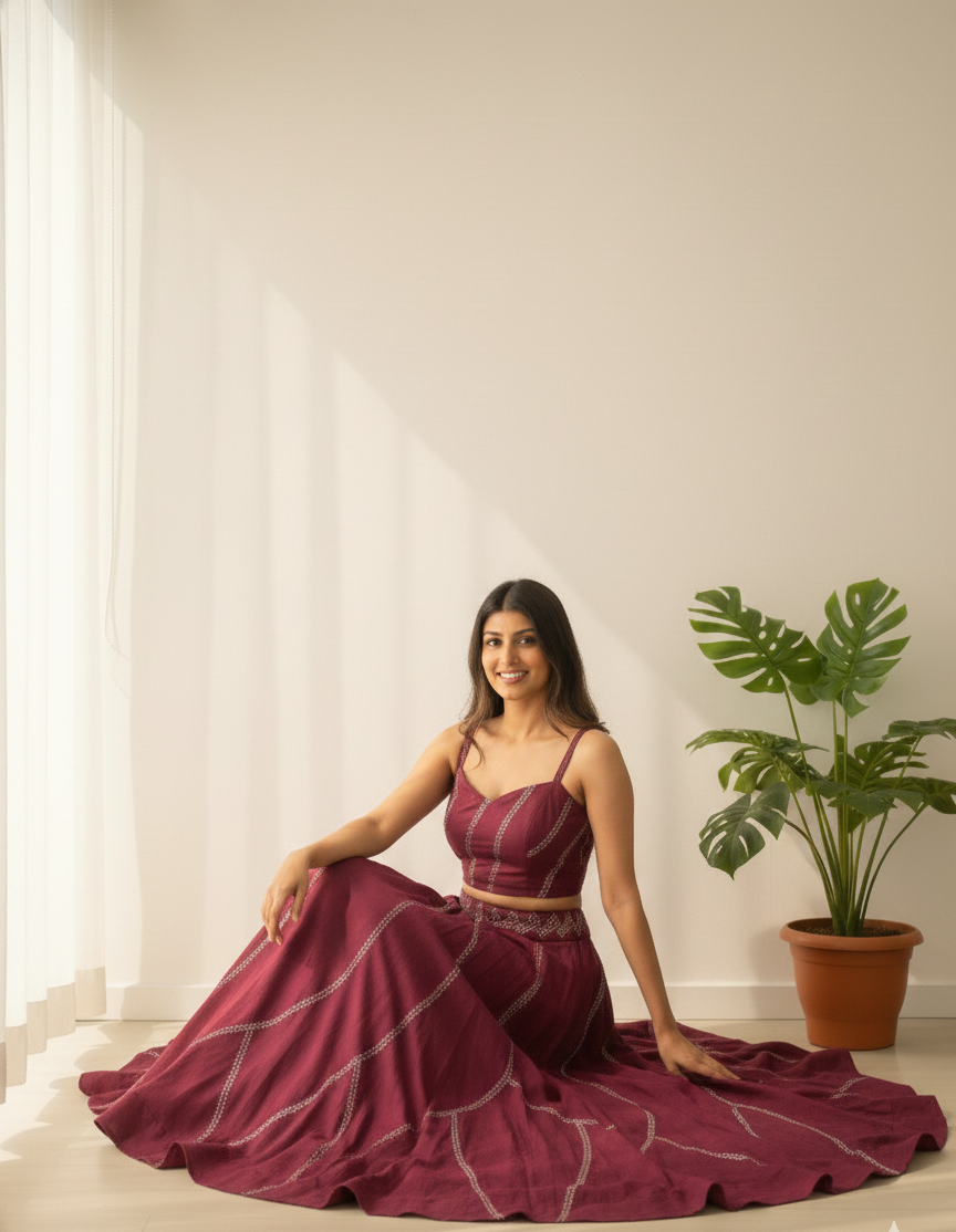 Wine color exclusive lehenga choli