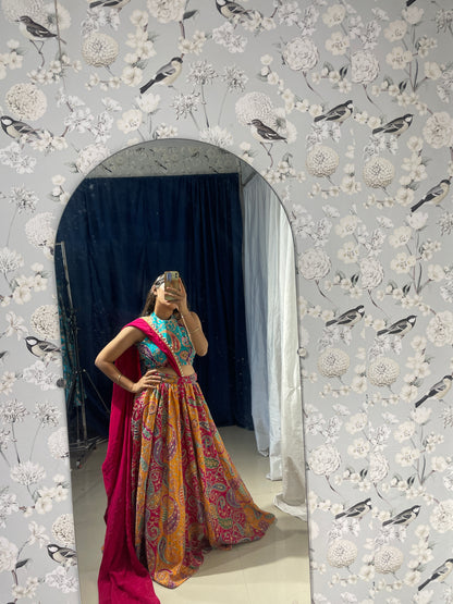 Mehendi and Haldi wear Lehenga