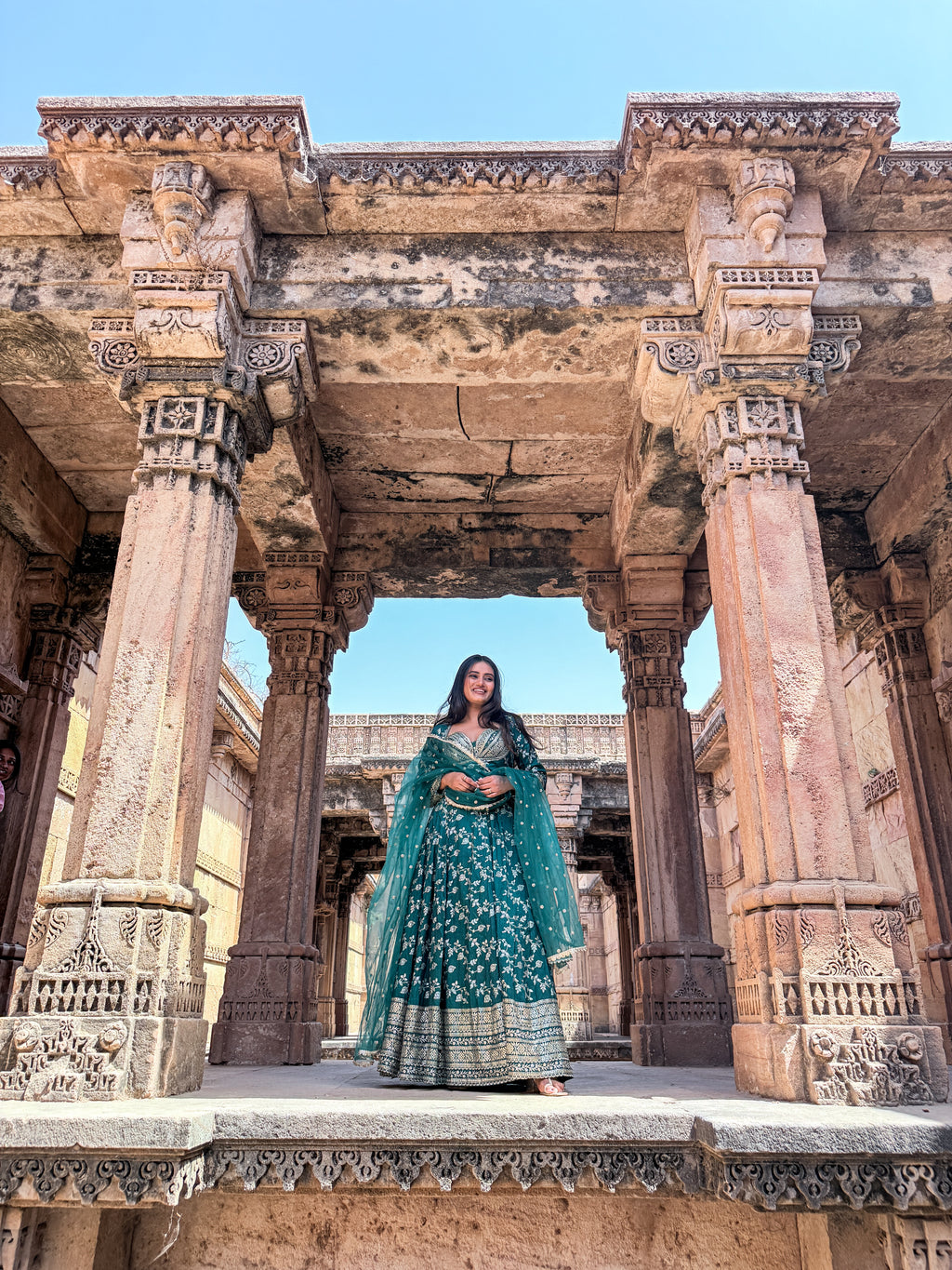 EMERALD GREEN BANARASI GOWN