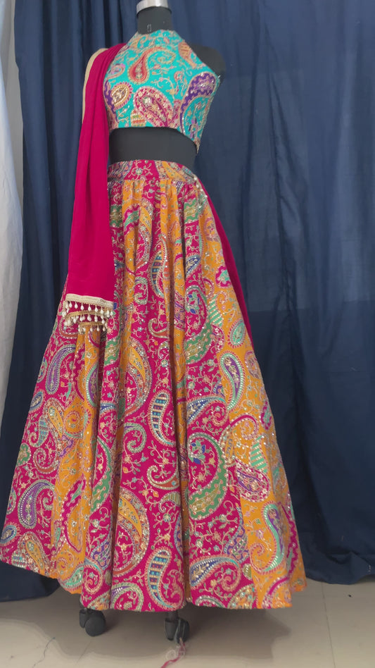 Mehendi and Haldi wear Lehenga