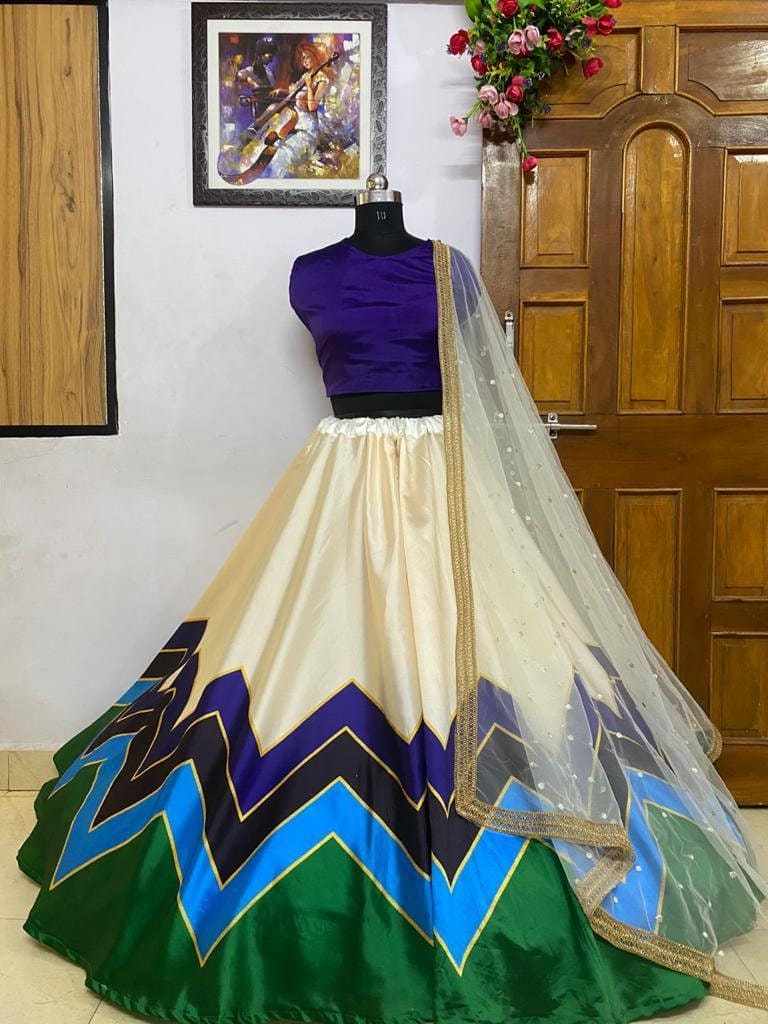 blue designer lengha lehenga Indian ethnic traditional wear Indian Suit Chania choli Party wear Yellow dress Wedding wear Function dress 1
