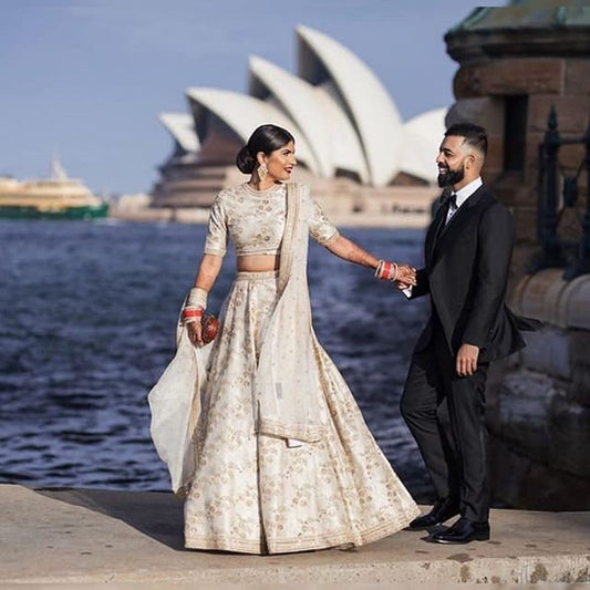 White lehenga with silk blouse choli and embroidered dupatta party wear dress bollywood lengha indian dress silk lengha blouse lenga dress