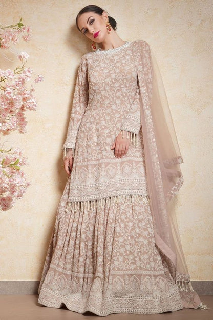 Light Pink Designer gown Lengha Sharara Indian Ethnic traditional wear Indian Suit Chania choli party wear Yellow dress Wedding wear 2