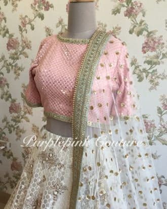 Pink Lucknow choli lenga lehnga chaniya choli Function wear lehenga choli Wedding wear lengha for women indian ethnic wear full set sari 1