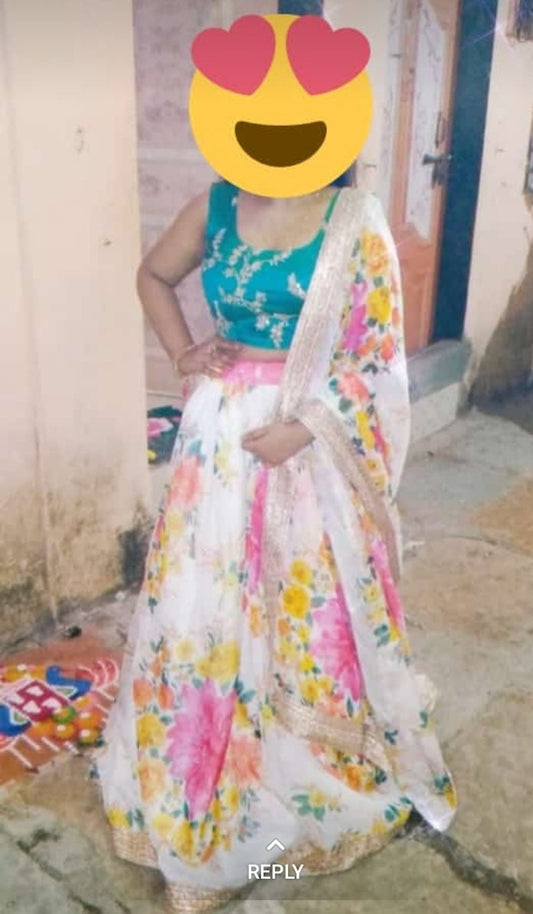 Designer Printed Lehenga choli for women,Embroidery work blouse,Wedding bridal wear Lengha choli Custom made party wear Ghagra Blouse suit 1