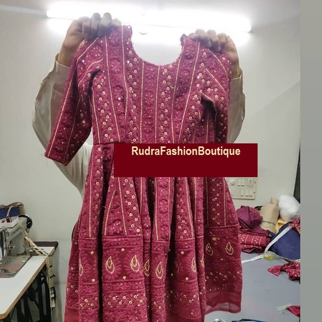 Maroon Designer gown Lengha Sharara Indian Ethnic traditional wear Indian Suit Chania choli party wear Yellow dress Wedding wear 1