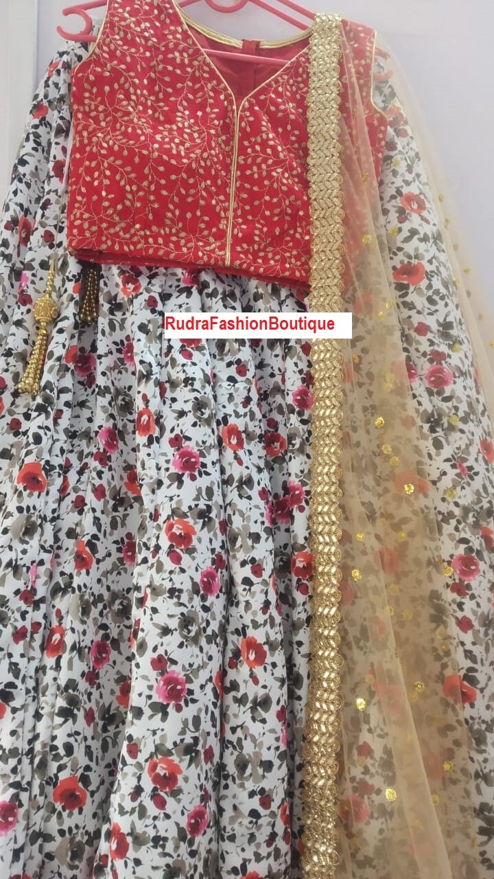 Beautiful Red color Designer Lehenga Georgette lengha choli wedding Festival Ceremonial Bollywood lehnga Blouse for women gifts suit 1