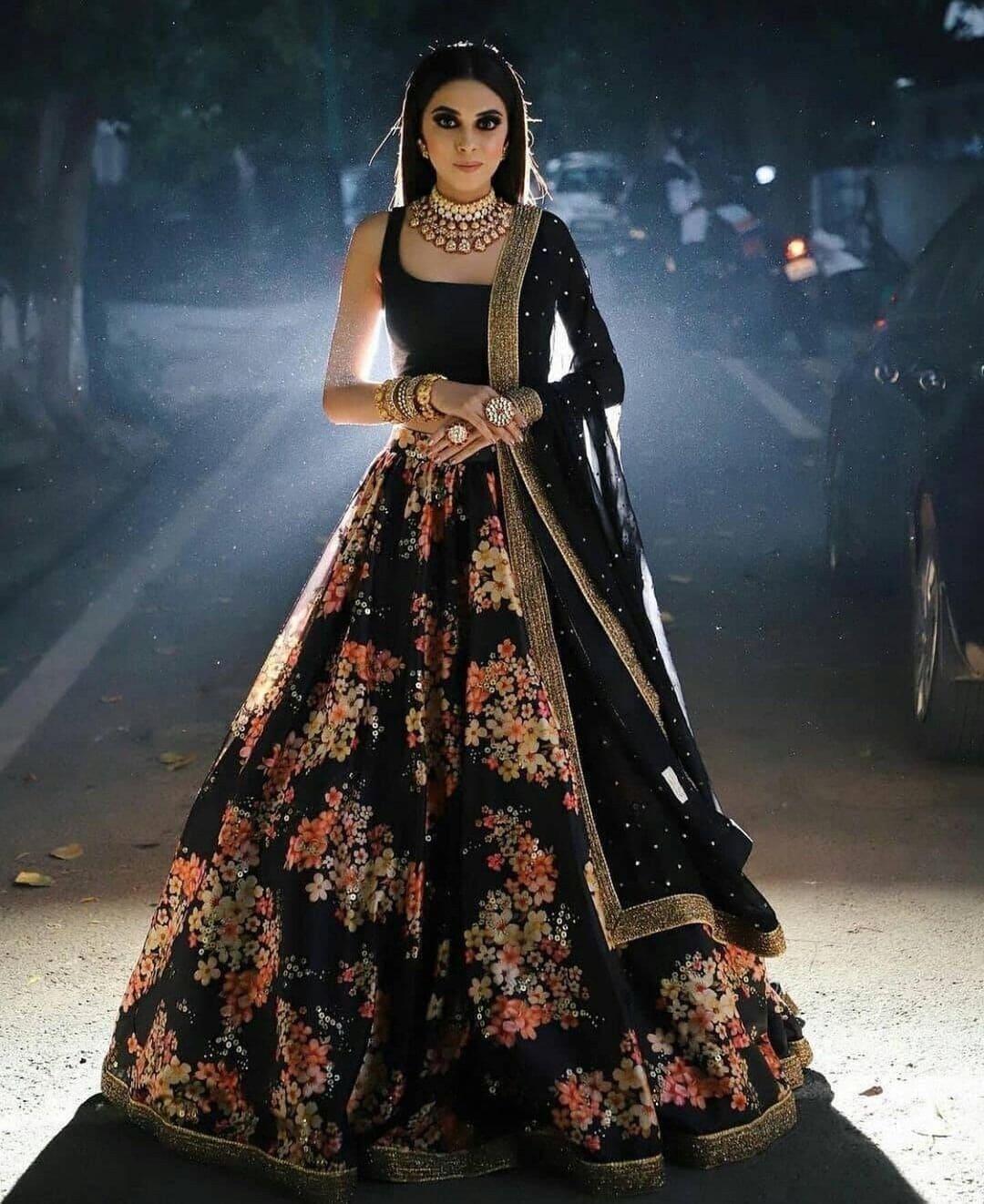 Designer Bollywood style Floral Design Lehnega choli for wedding reception bridemaid partywear lehenga for women embroidery choli blouse 1