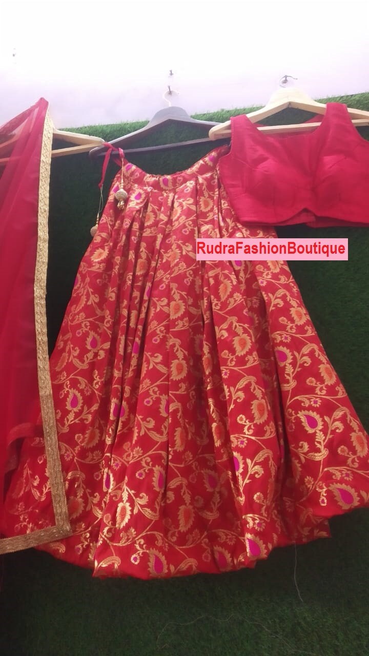 Red lehenga choli lenga lehnga chaniya choli Function wear lehenga choli Wedding wear lengha for women indian ethnic wear full set 1
