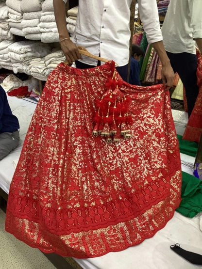 Red Chikankari lakhnawi embrodiery lehenga designer skirt designer lehenga Indian dress traditional lehenga colours available lenga choli